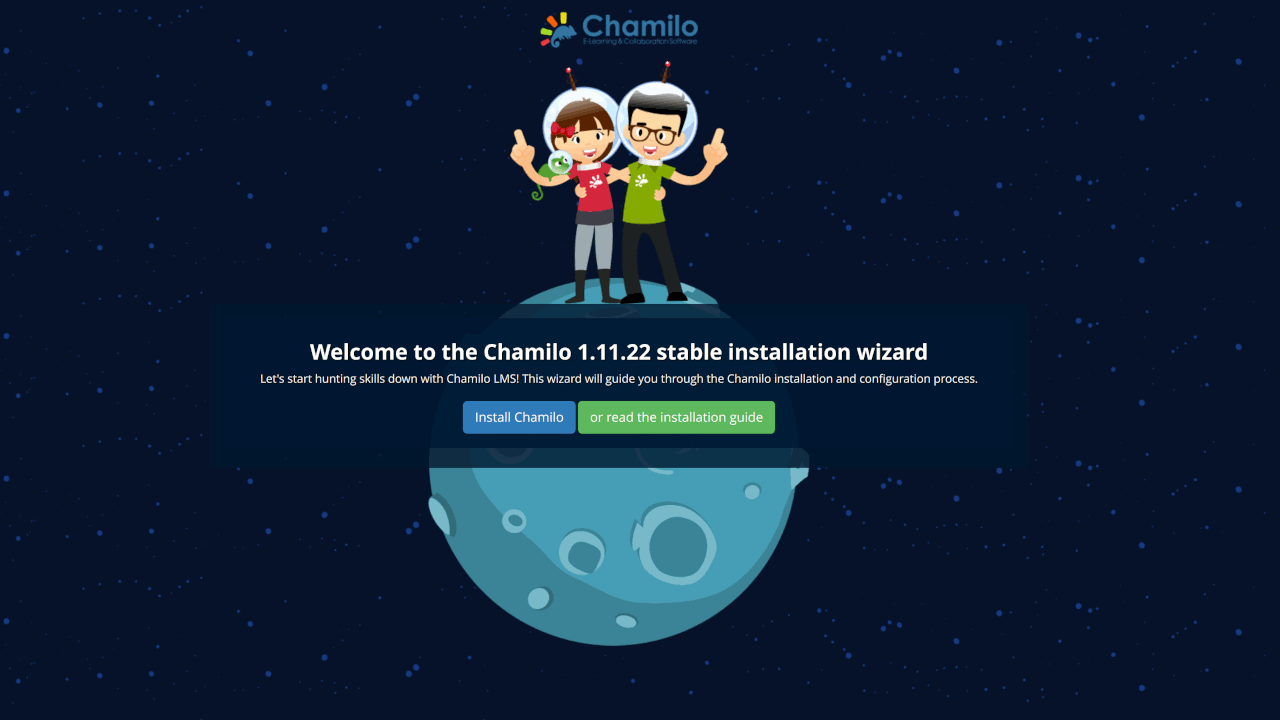 Chamilo 1.11.22 install companion homepage