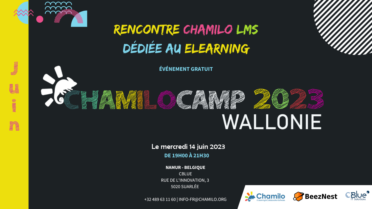 Visuel de présentation du ChamiloCamp à Namur