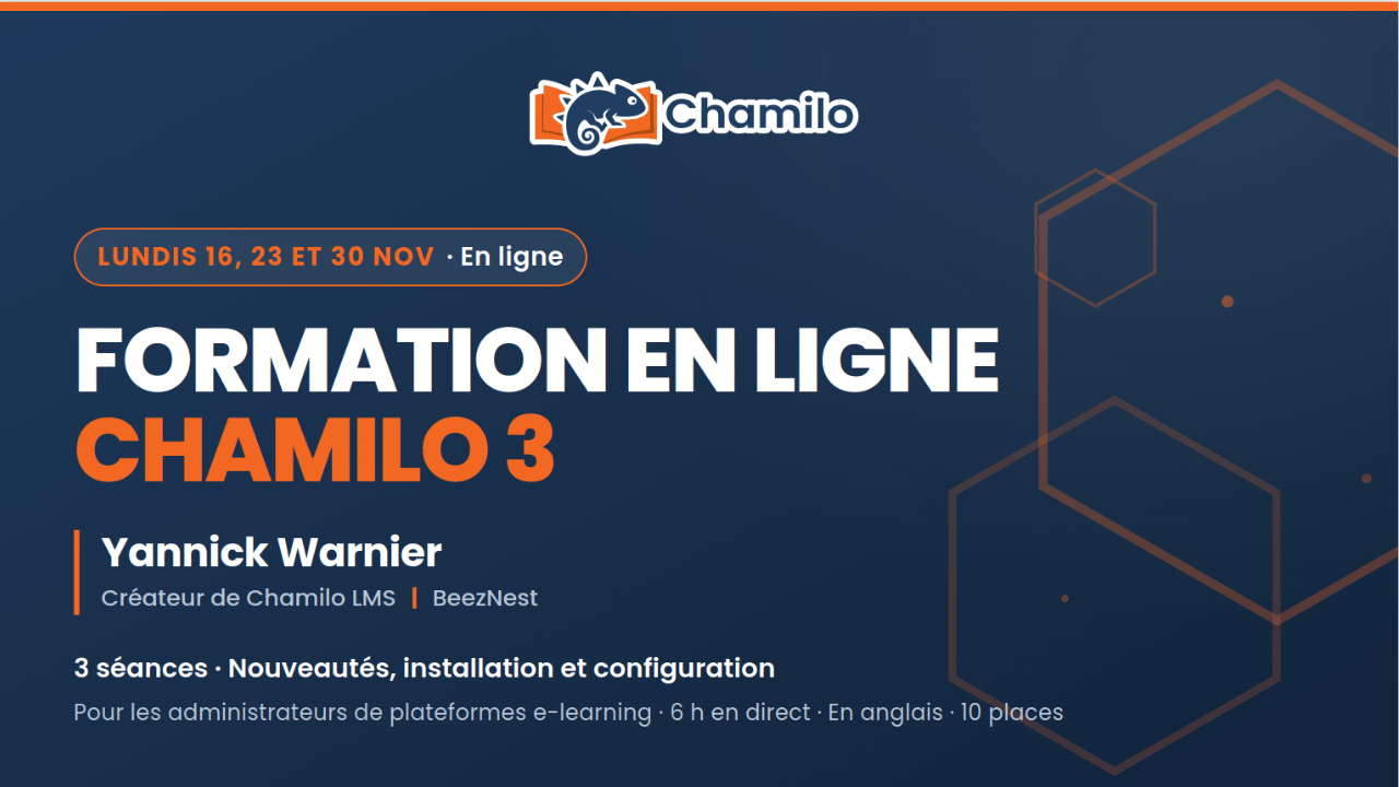 Chamilo 3 online course with Yannick Warnier, creator of Chamilo