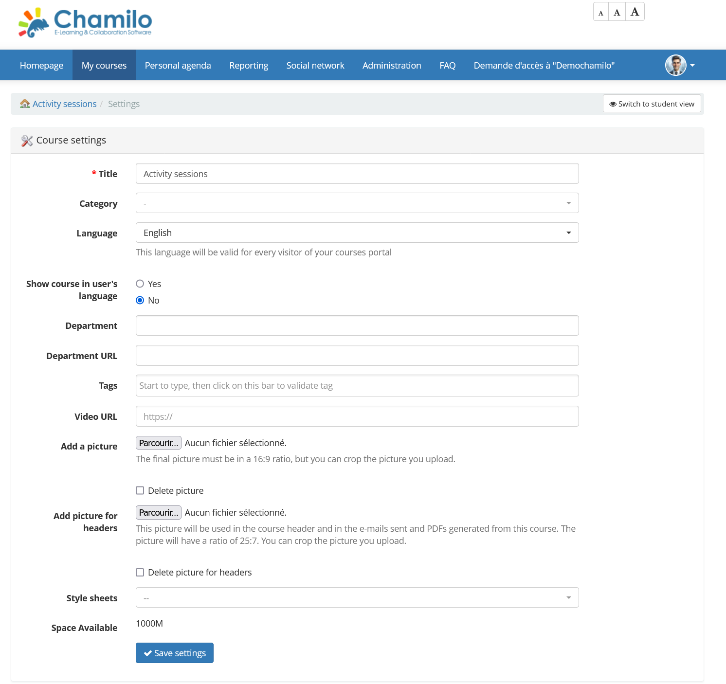 Chamilo LMS sessions