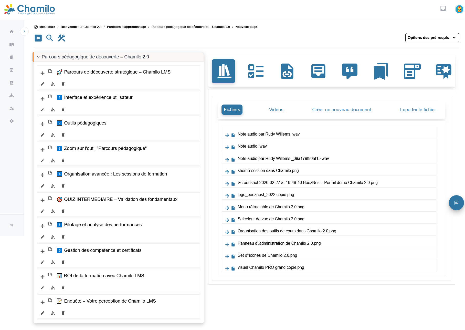 Chamilo LMS, parcours pédagogique