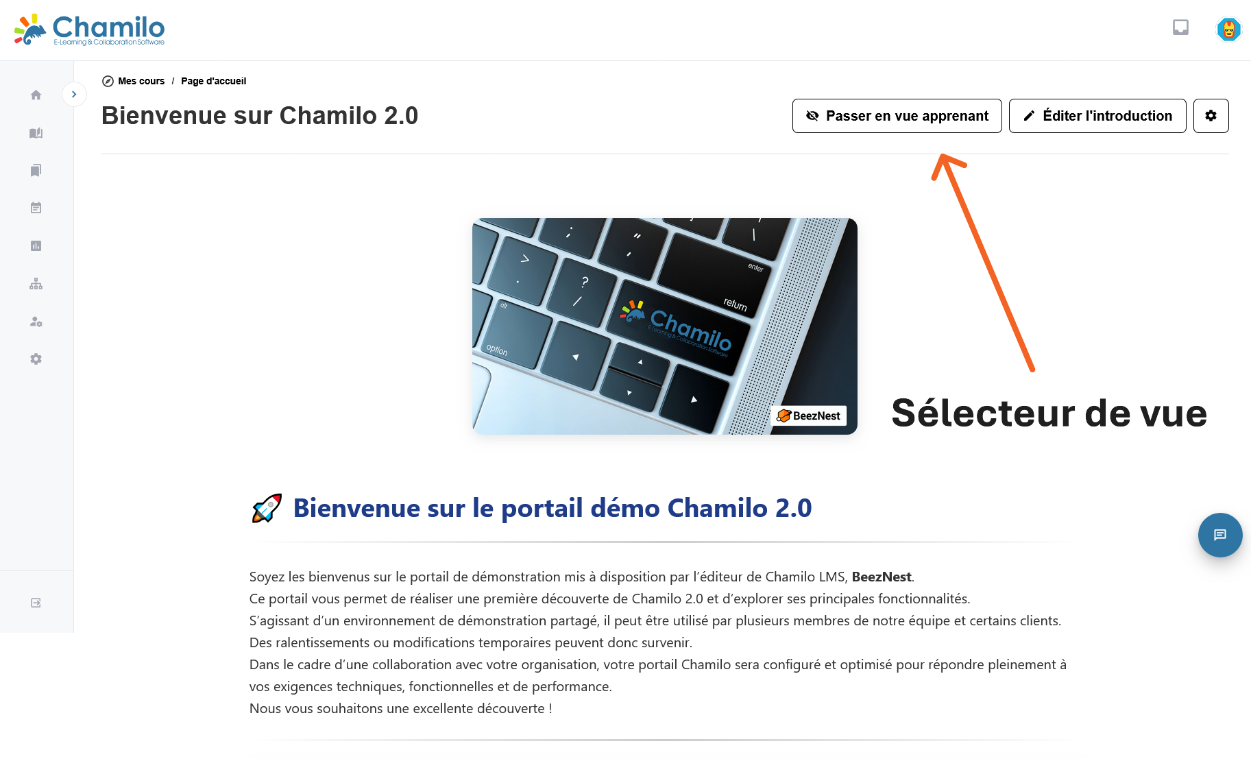 Chamilo LMS - view selector