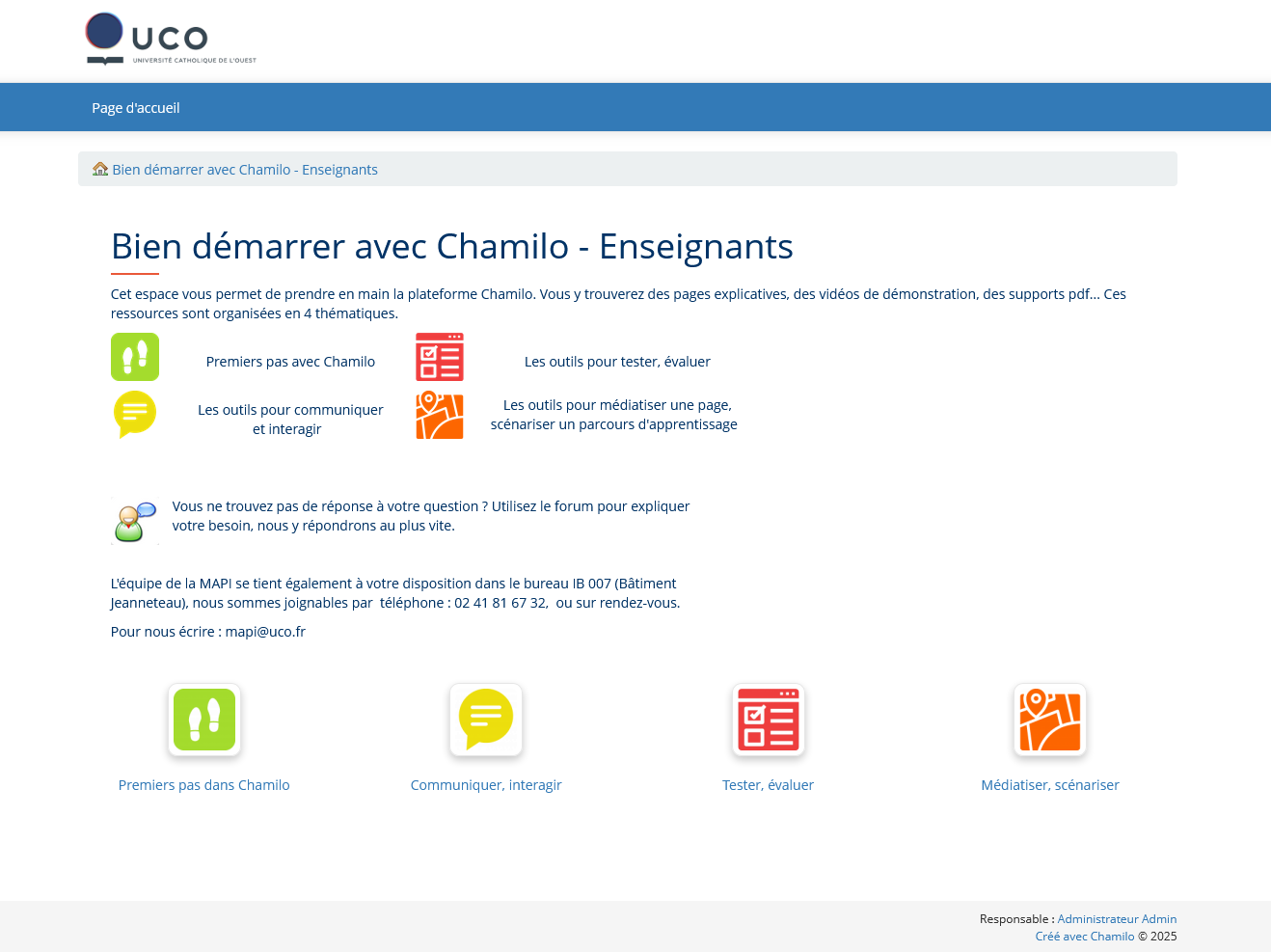 UCO Bien démarrer avec Chamilo LMS - Enseignants