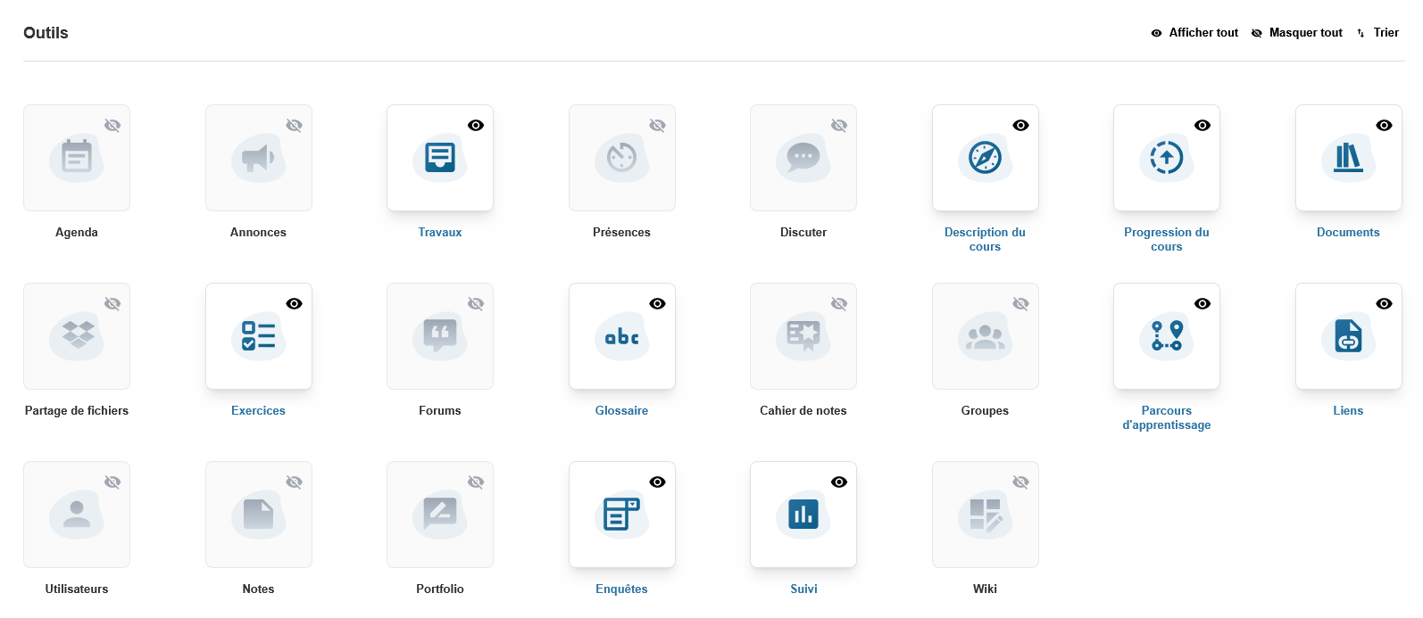 Configuration des outils du cours